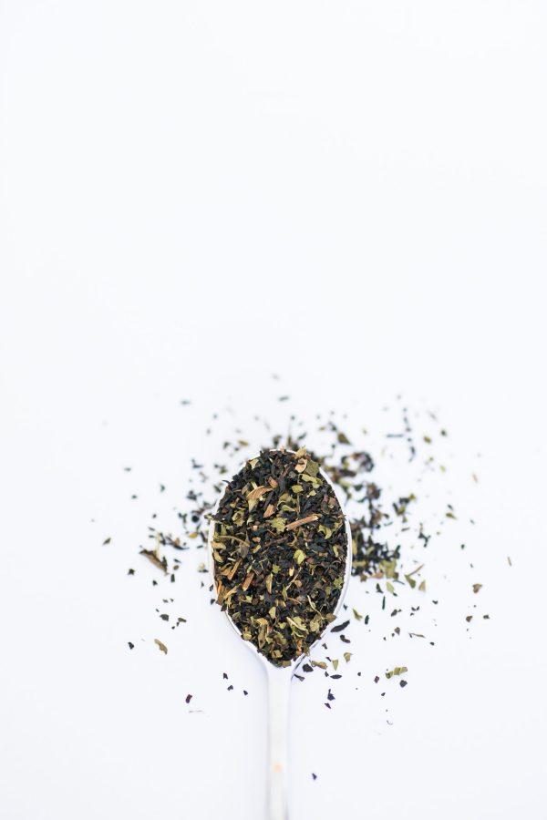 Black Loose Leaf tea, vanilla, peppermint